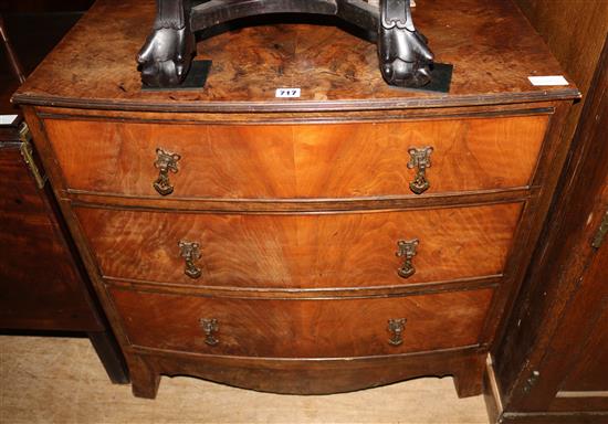 1930s walnut bowfront chest